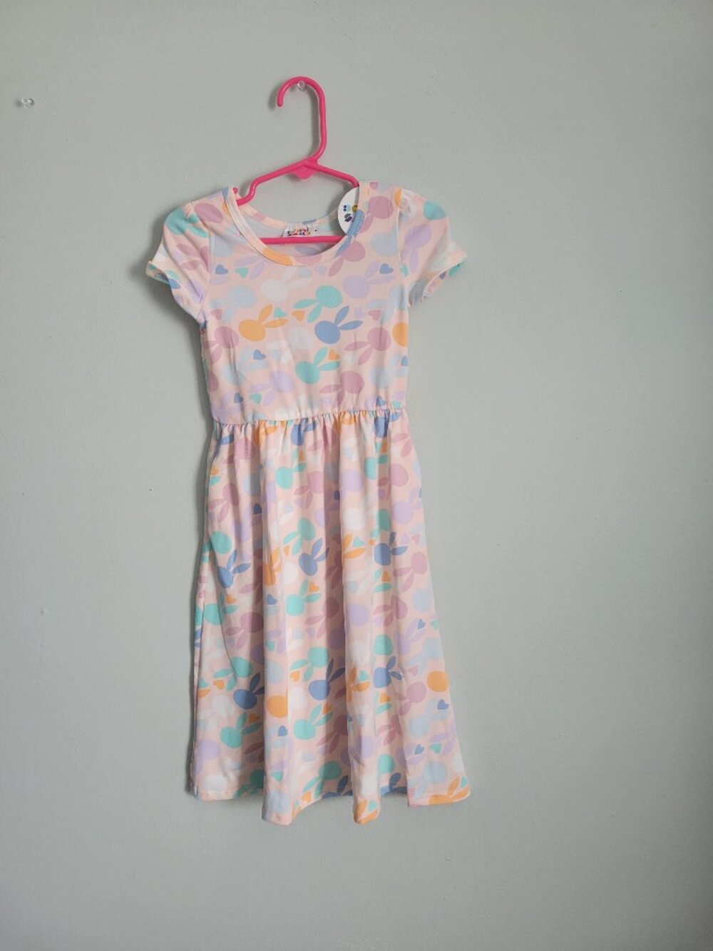 Dot Dot Smile Dress Baby Girl's 2T Peach Bunny Maxi Twirl NWT